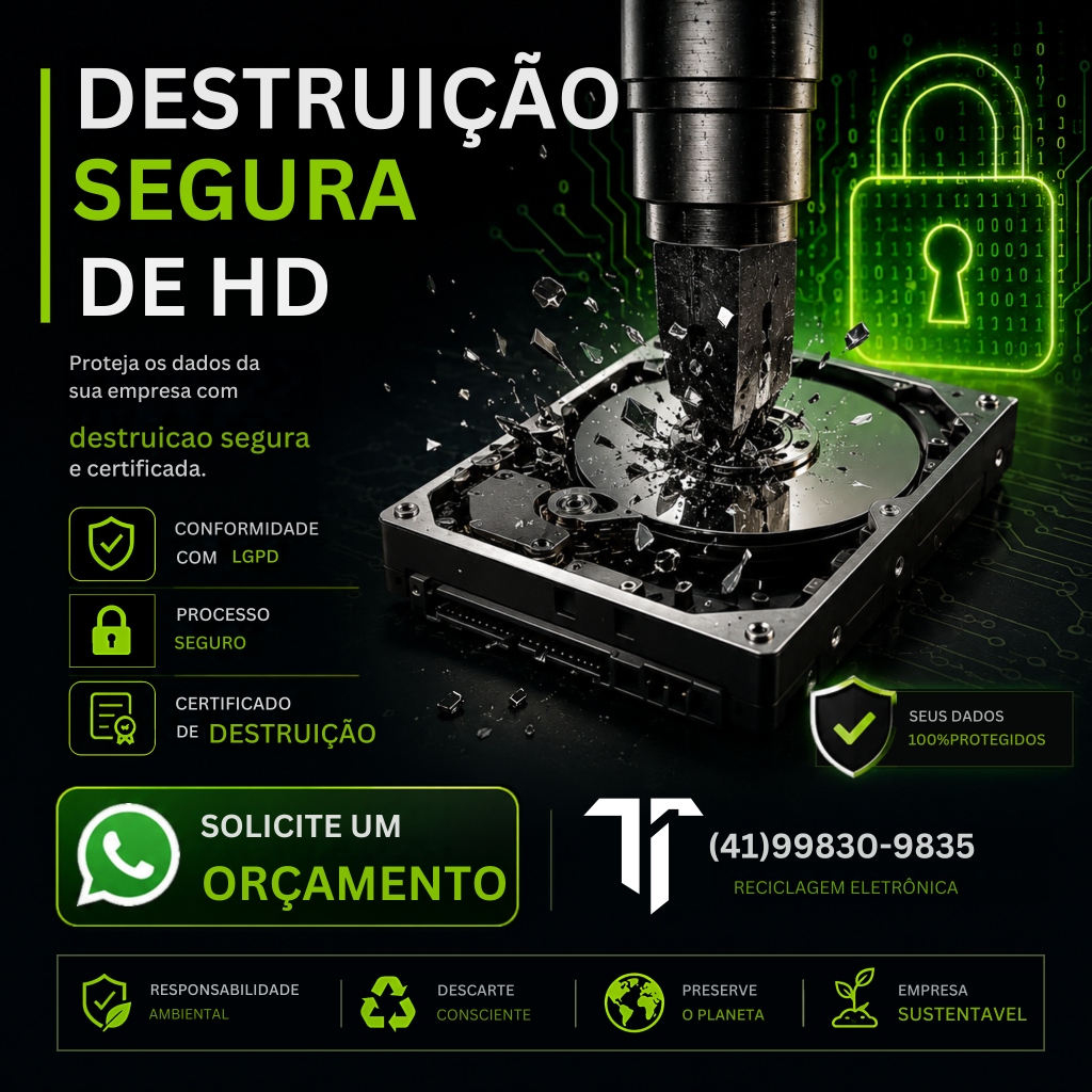 Destruição Física Segura de HDs e SSDs em Curitiba